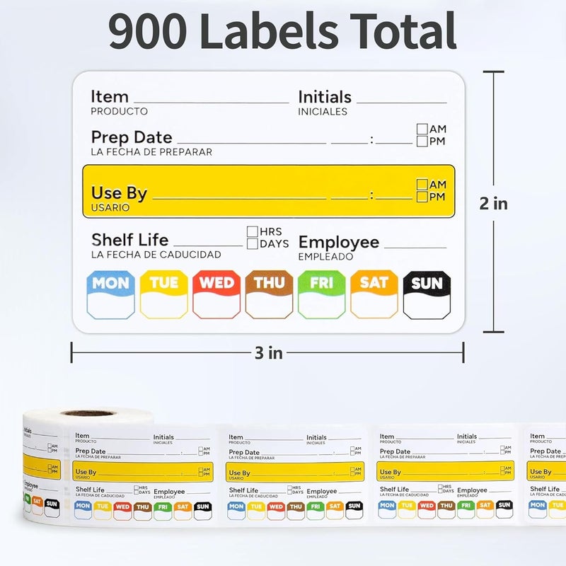 GUEER Restaurant Quality Shelf Life Food Rotation Labels Vinyl, 2” x 3” Self-Adhesive Removable Freezer Food Labels, Perfect for Reusable Containers, Easy to Remove, Food Safety Date Sticker (3 PCS) - Image 2
